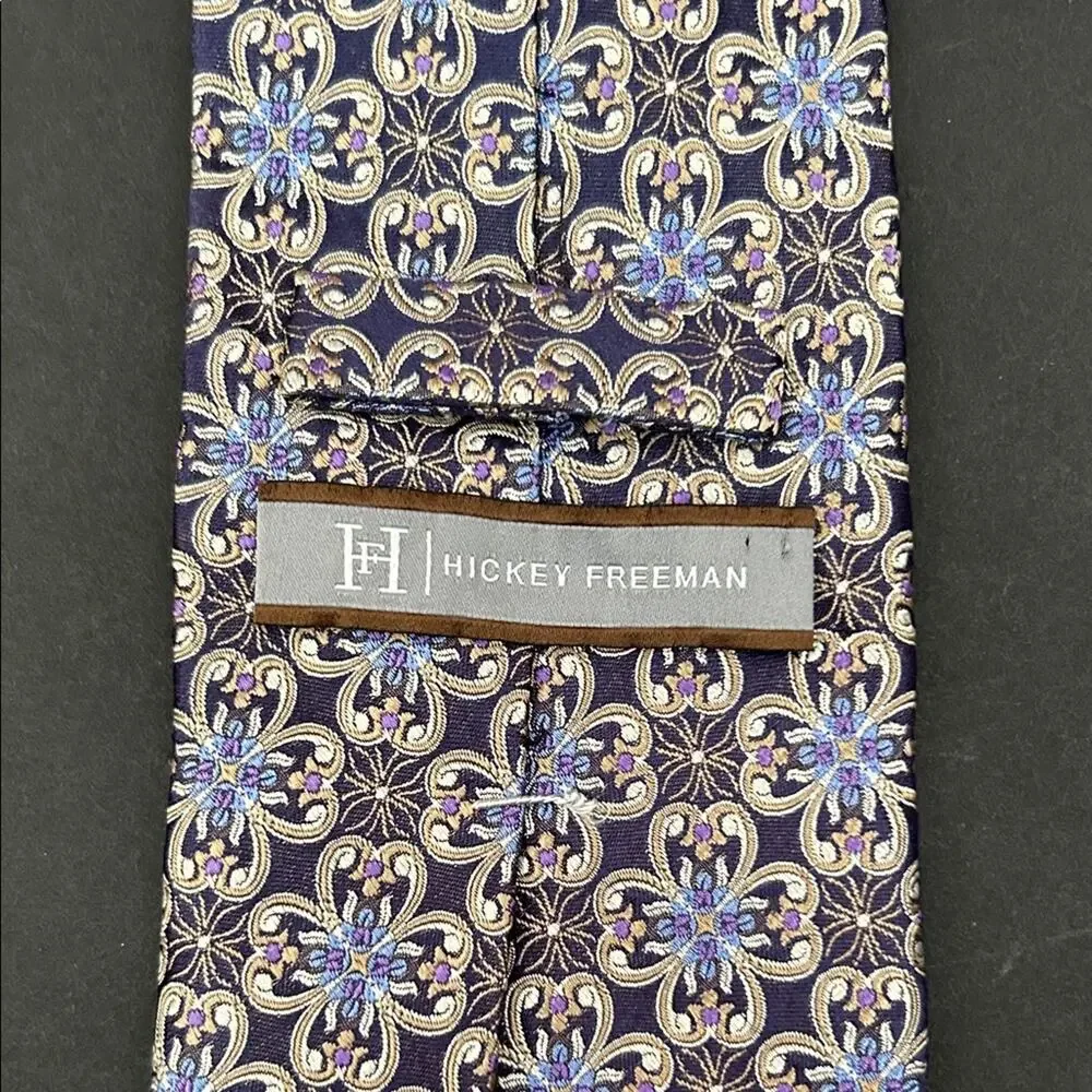 Hickey Freeman Multicolored Woven Floral Tie, 100% Silk